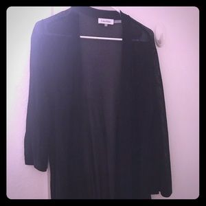 Black knee length duster